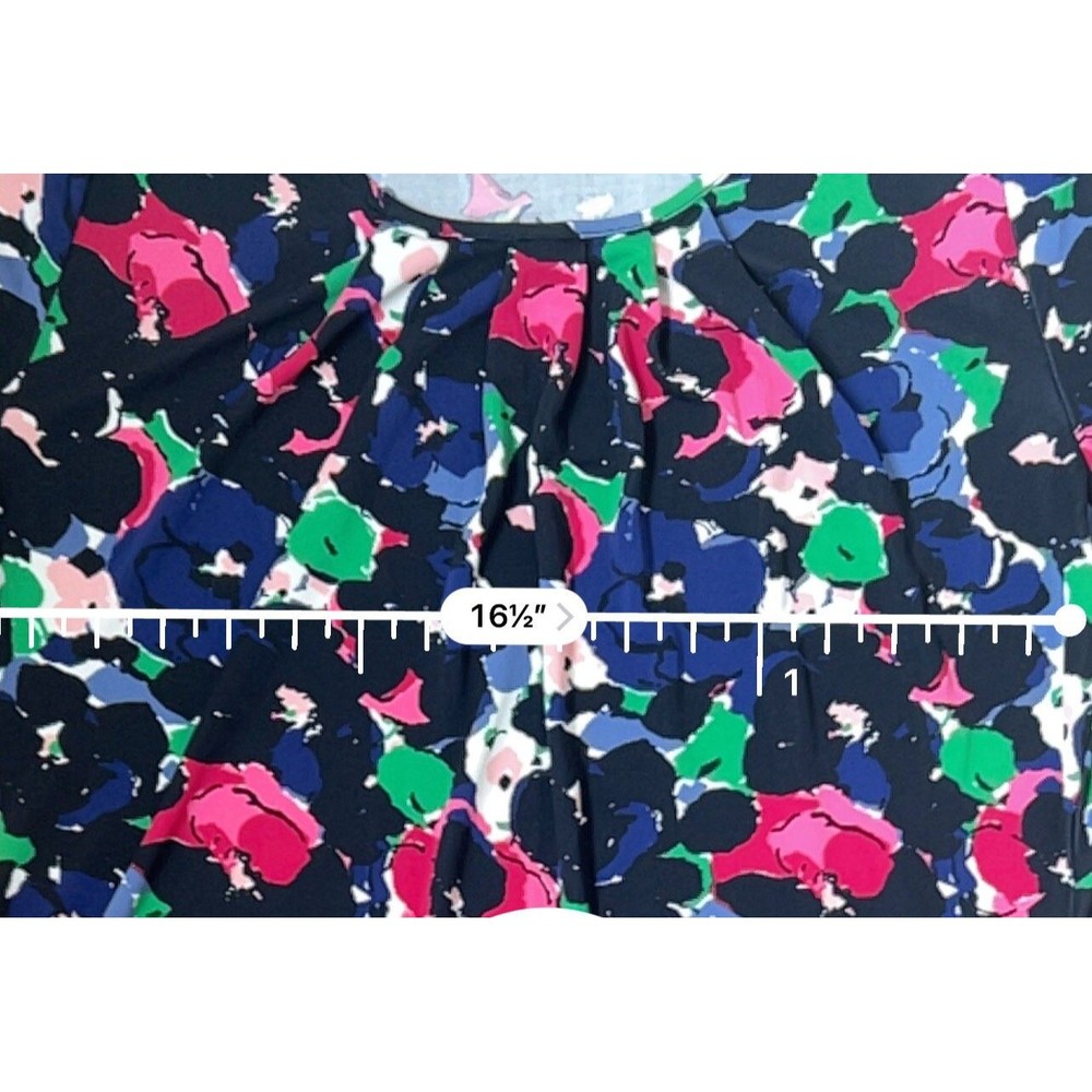 Talbots Black Multi Colored Print Midi Sheath Dre… - image 5